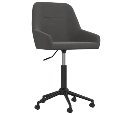 vidaXL Chaises pivotantes à manger lot de 6 Gris foncé Velours