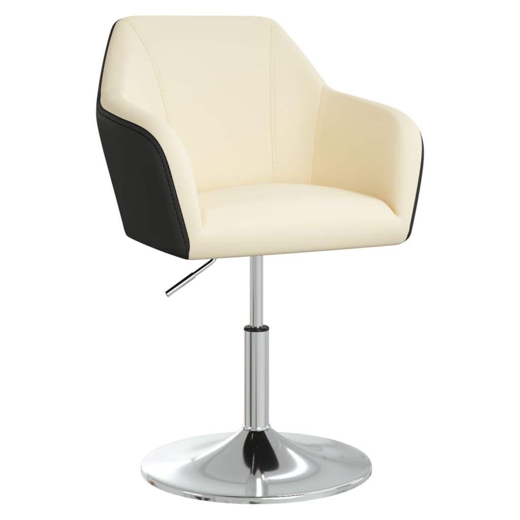 Valgomojo kėdė, kreminė ir juoda, dirbtinė oda (339500) | Stepinfit