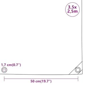 Plachty Černá 3,5 x 2,5 m Plátno s PVC povrchovou úpravou - obrázek 6