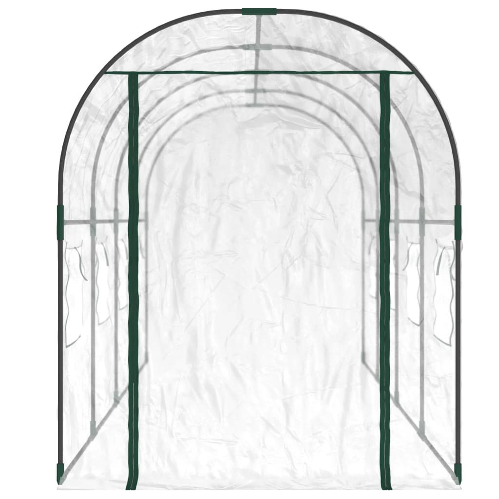 vidaXL átlátszó PVC és porszórt acél melegház 160 x 400 x 190 cm