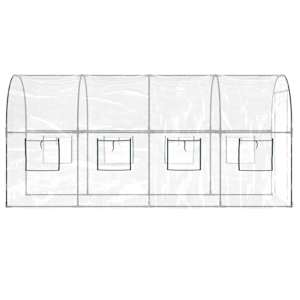 Skleník průhledný 160 x 400 x 190 cm PVC práškově lakovaná ocel - obrázek 4