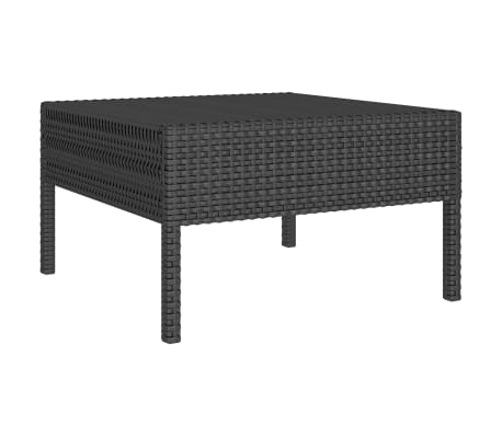 vidaXL 6-delige Loungeset met kussens poly rattan zwart