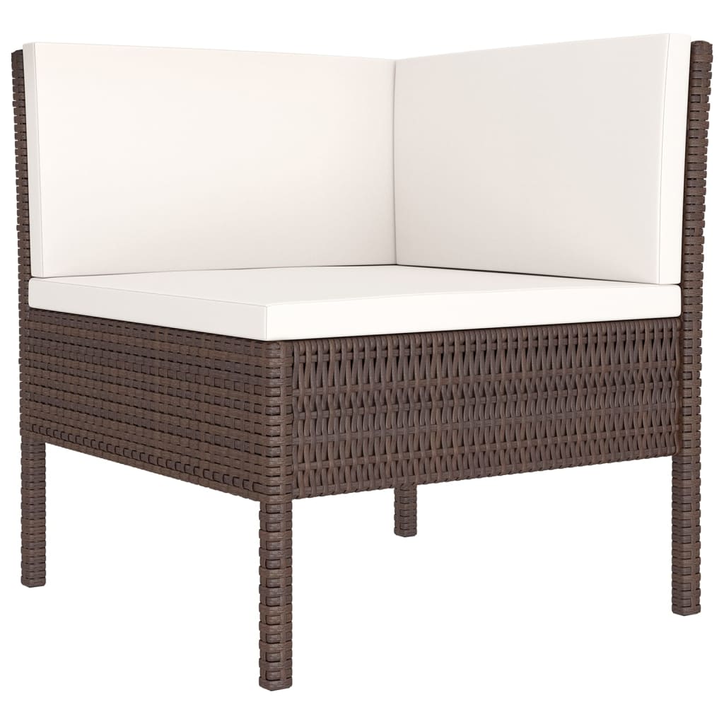 vidaXL 6-delige Loungeset met kussens poly rattan bruin afbeelding
