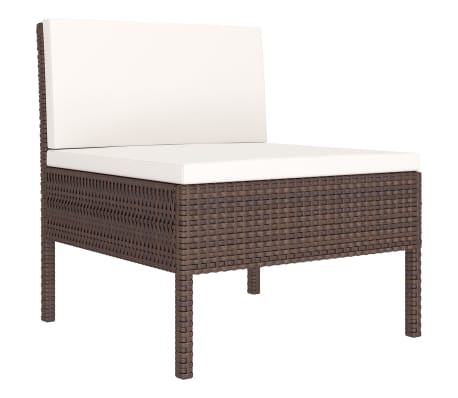 vidaXL Set mobilier de grădină cu perne, 8 piese, maro, poliratan