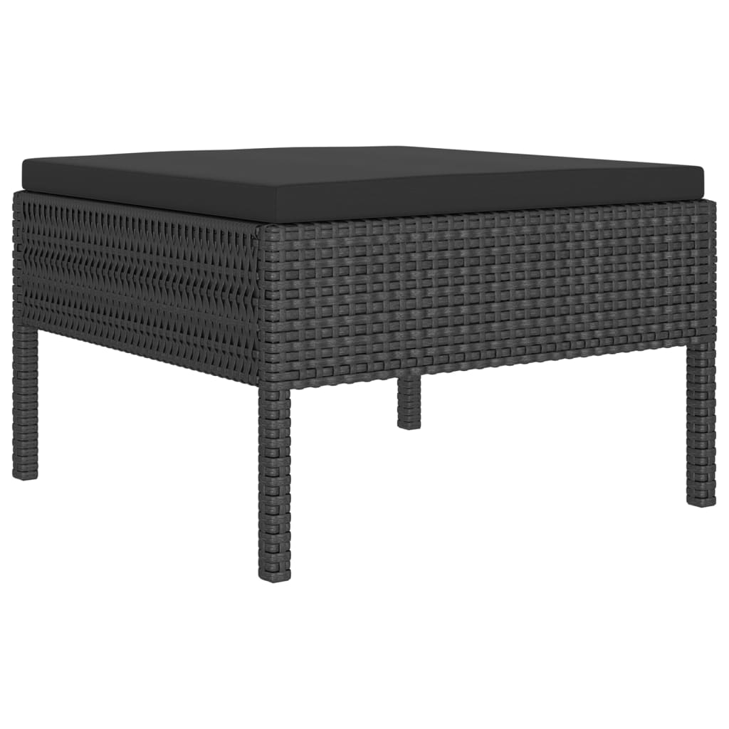 

vidaXL 7-delige Loungeset met kussens poly rattan zwart