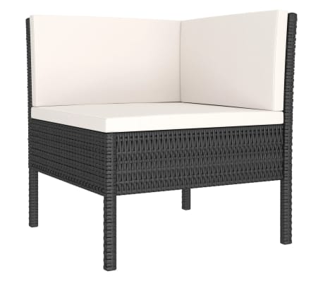 vidaXL 9 Piece Garden Lounge Set with Cushions Poly Rattan Black