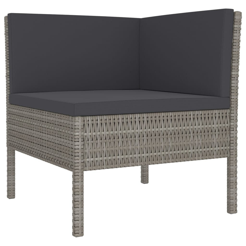 vidaXL 9-delige Loungeset met kussens poly rattan grijs afbeelding