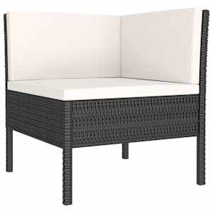 vidaXL Salon de jardin 9 pcs avec coussins R&eacute;sine tress&eacute;e Noir