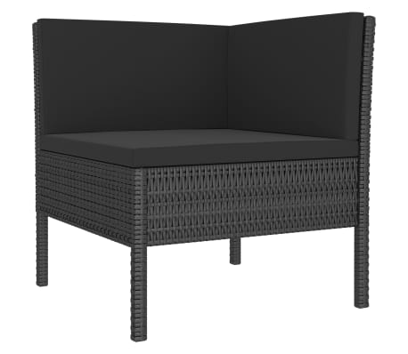 vidaXL 9-delige Loungeset met kussens poly rattan zwart