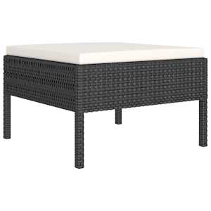 vidaXL Salon de jardin 12 pcs avec coussins r&eacute;sine tress&eacute;e noir
