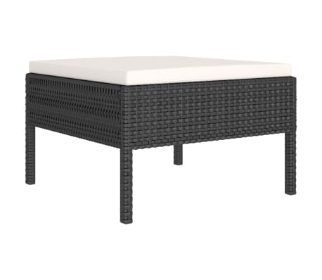 vidaXL 13 Piece Garden Lounge Set with Cushions Poly Rattan Black