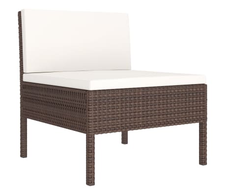 vidaXL Sodo komplektas su pagalvėlėmis, 11 dalių, rudas, poliratanas