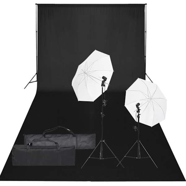 vidaXL fotostuudio komplekt valgustuse ja taustapildiga