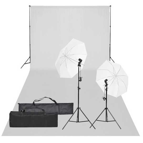 vidaXL fotostuudio komplekt valgustuse ja taustapildiga