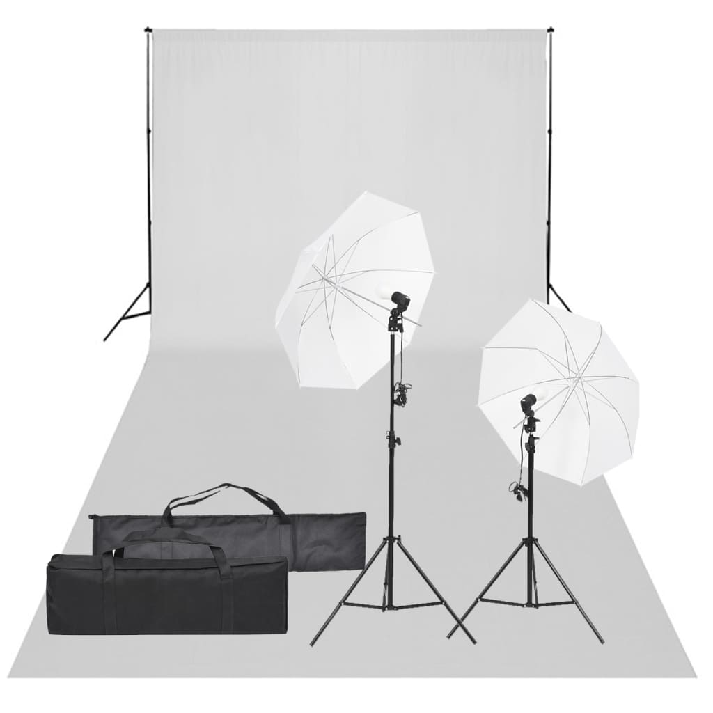 Kit de studio photo avec éclairage et toile de fond