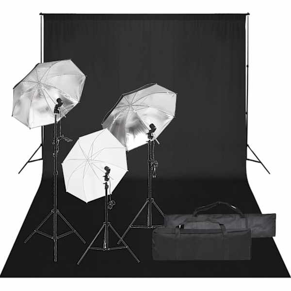 vidaXL fotostuudio komplekt valgustuse ja taustapildiga