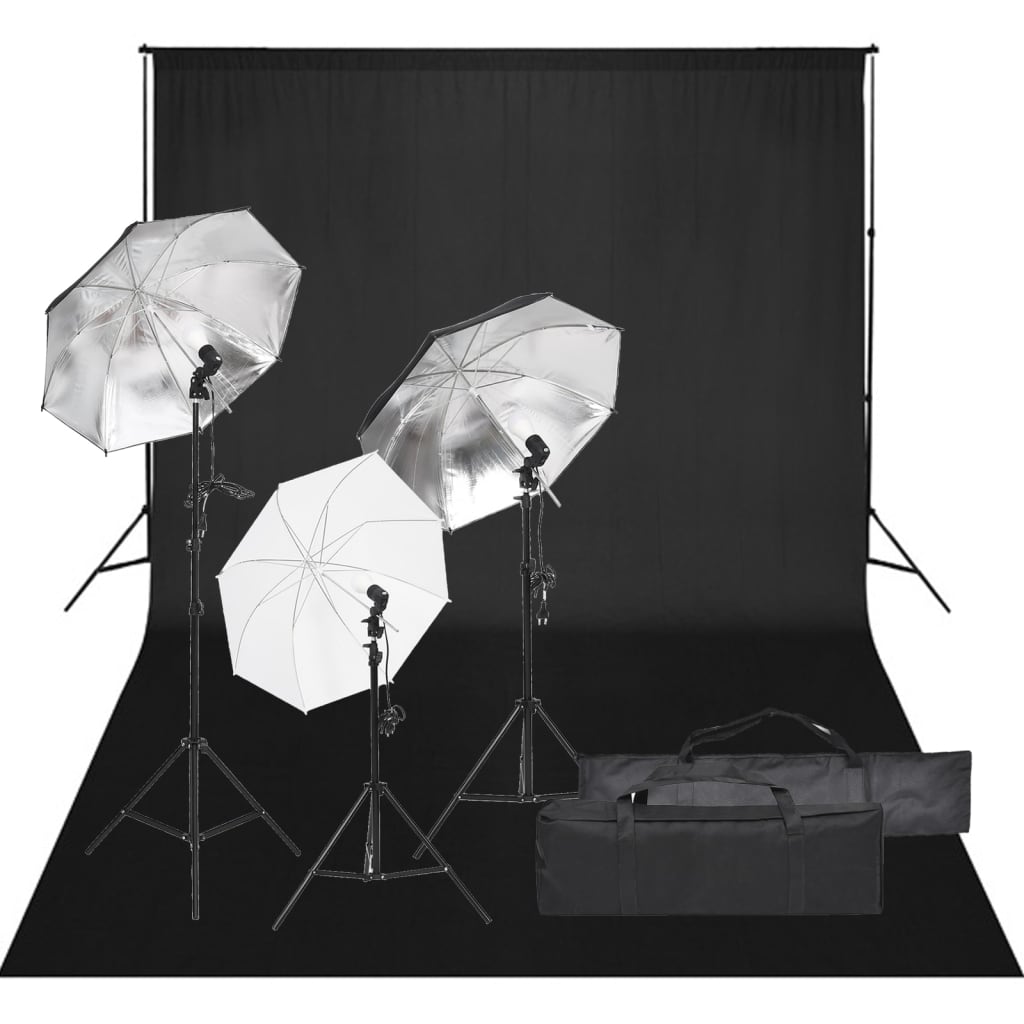 Kit de studio photo avec éclairage et toile de fond