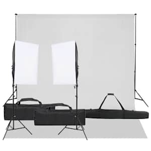 vidaXL fotostuudio komplekt valgustuse ja taustapildiga