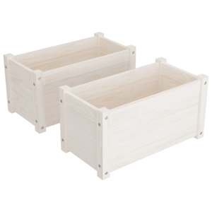 Zahradní truhlíky 2 ks bílé 60 x 31 x 31 cm masivní borovice - obrázek 2