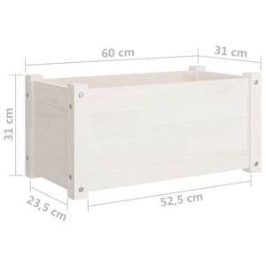Zahradní truhlíky 2 ks bílé 60 x 31 x 31 cm masivní borovice - obrázek 9
