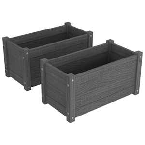 Zahradní truhlíky 2 ks šedé 60 x 31 x 31 cm masivní borovice - obrázek 2