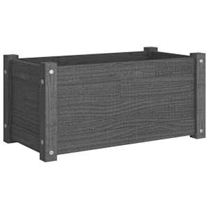 Zahradní truhlíky 2 ks šedé 60 x 31 x 31 cm masivní borovice - obrázek 3