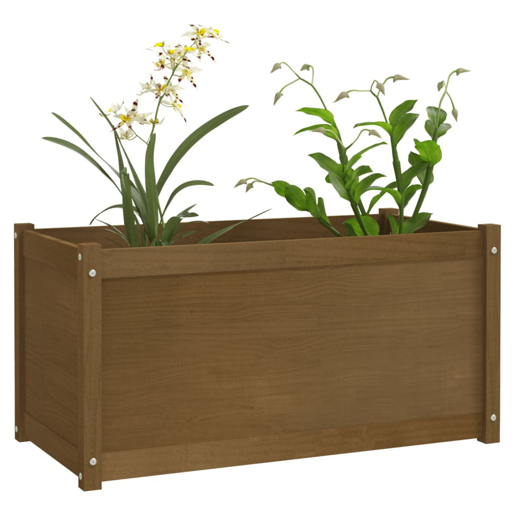 

vidaXL Plantenbak 100x50x50 cm massief grenenhout honingbruin