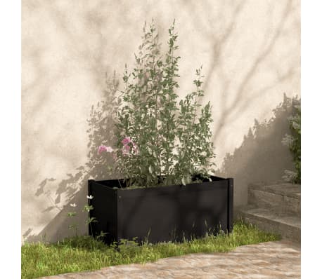 vidaXL Fioriere da Giardino 2 pz Nere 100x50x50 cm in Massello di Pino