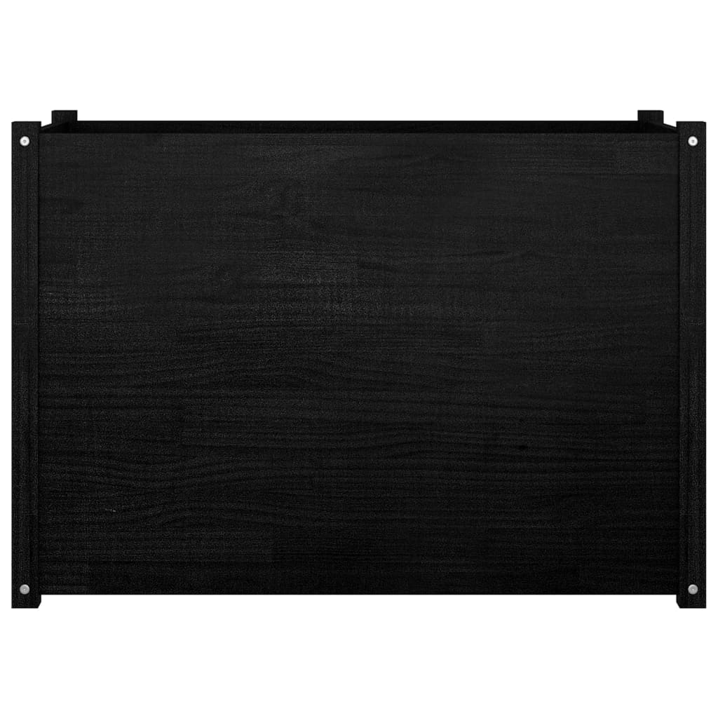 

vidaXL Plantenbak 100x50x70 cm massief grenenhout zwart