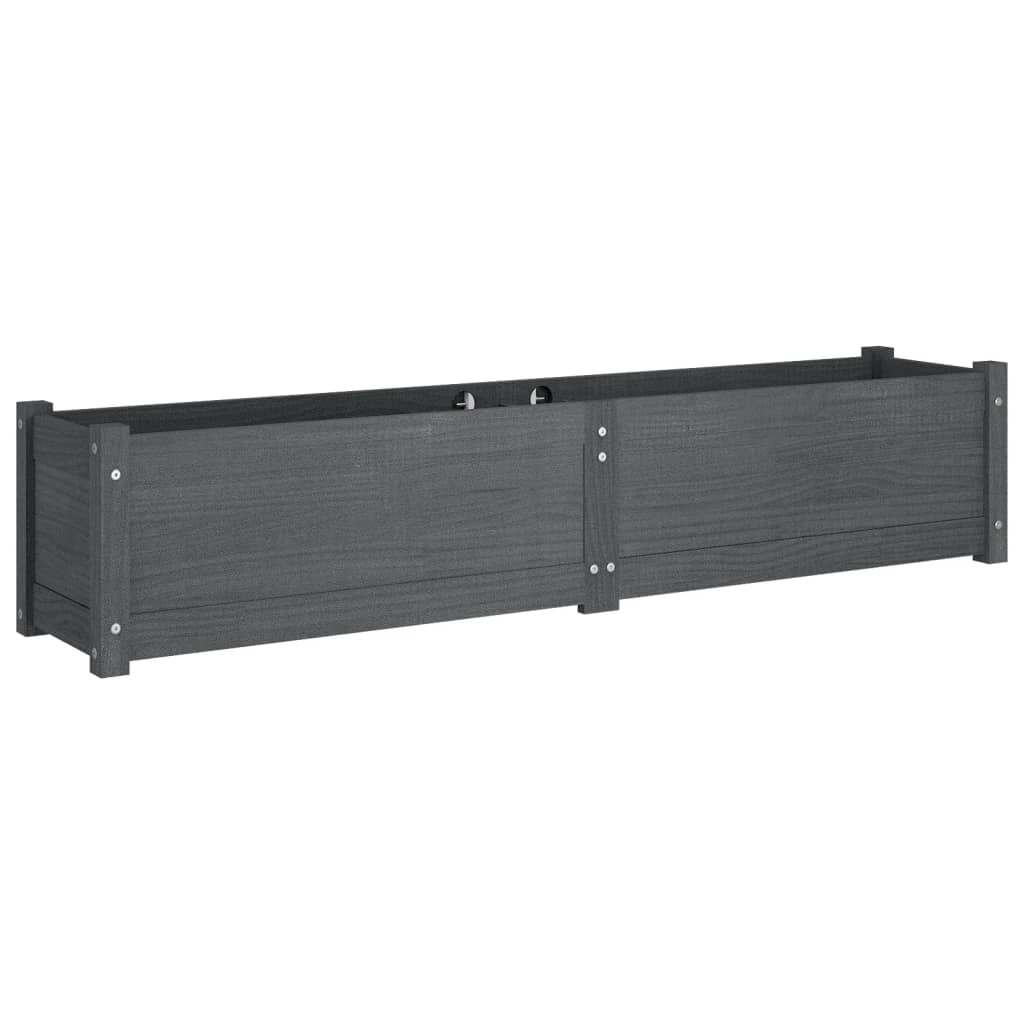 

vidaXL Plantenbakken verhoogd 2 st 150x31x31 cm grenenhout grijs