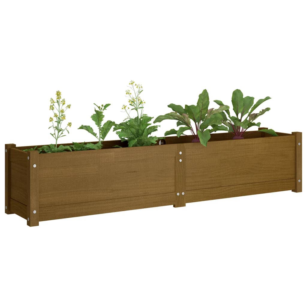 

vidaXL Plantenbak verhoogd 150x31x31 cm massief grenenhout honingbruin