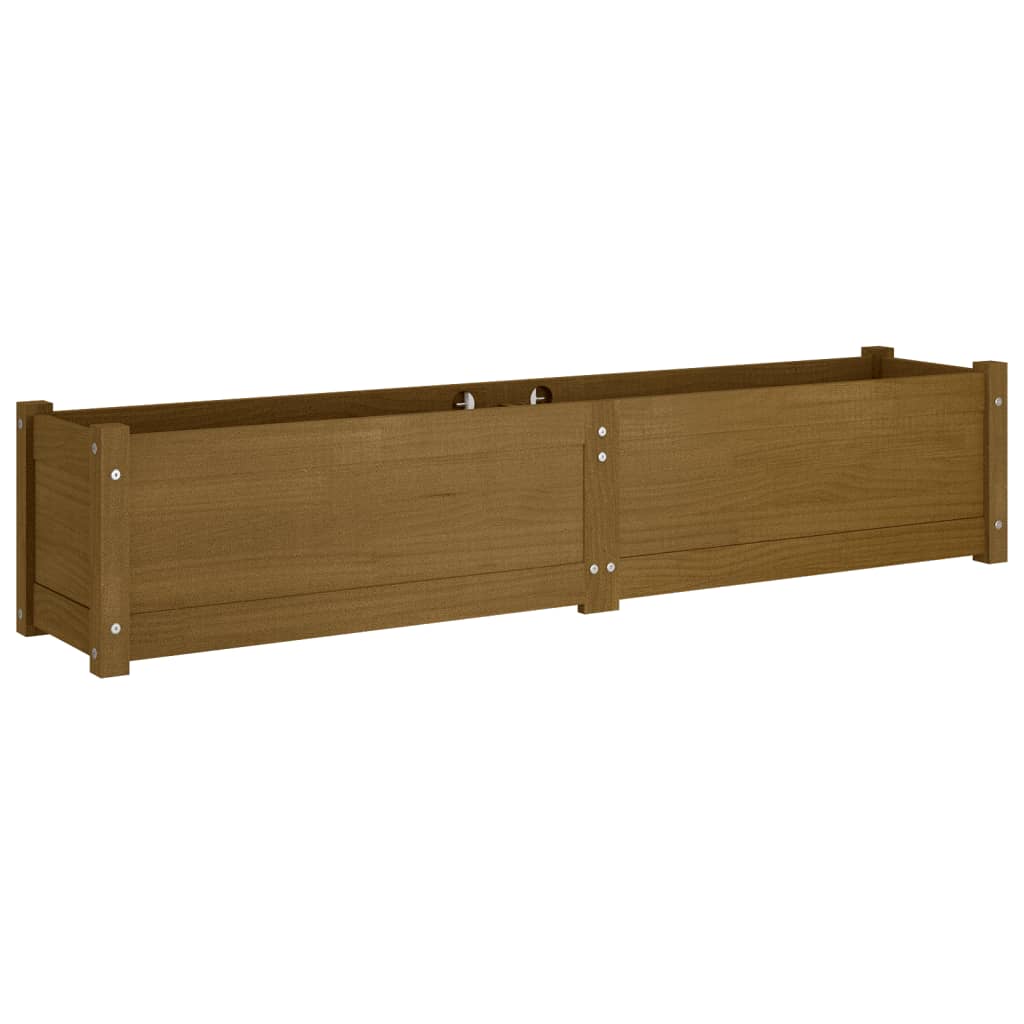 vidaXL plantekasser 2 stk. 150x31x31 cm massivt fyrretræ gyldenbrun