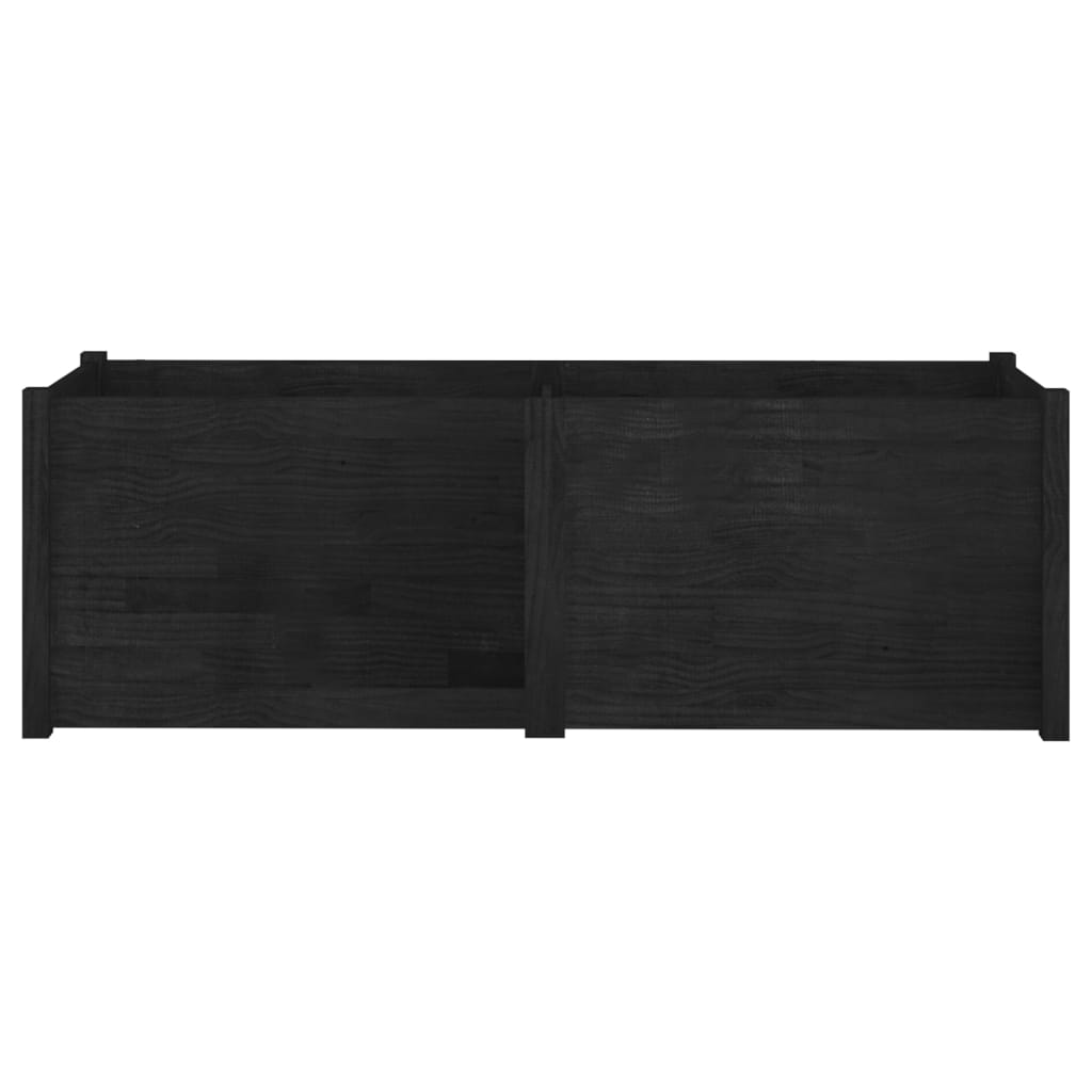 

vidaXL Plantenbak 150x50x50 cm massief grenenhout zwart
