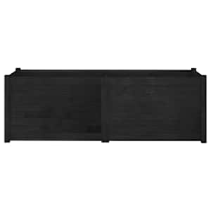 vidaXL Sodo lovelis, juodas, 150x50x50cm, pušies medienos masyvas