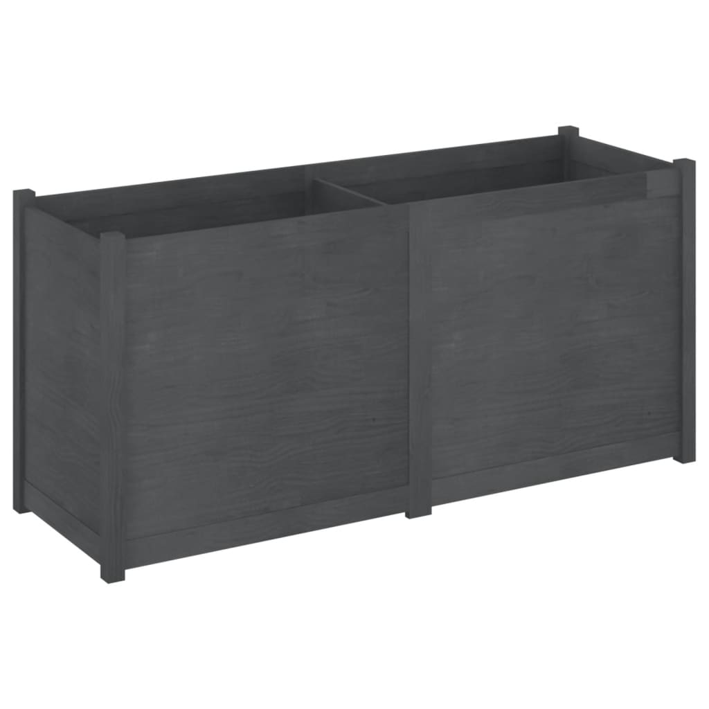 VidaXL Garden Planter Gray 59.1x19.7x27.6 Solid Wood Pine