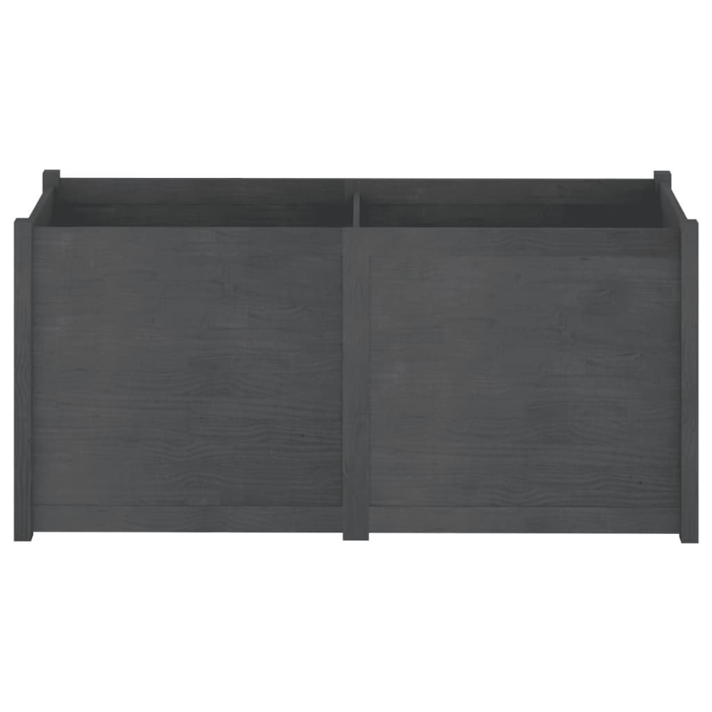 

vidaXL Plantenbak 150x50x70 cm massief grenenhout grijs