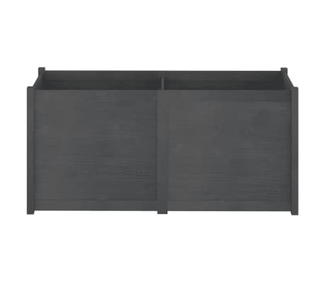 vidaXL Plantenbak 150x50x70 cm massief grenenhout grijs