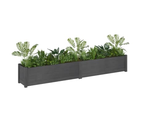 vidaXL Ζαρντινιέρα Γκρι 200 x 31 x 31 εκ. από Μασίφ Ξύλο Πεύκου