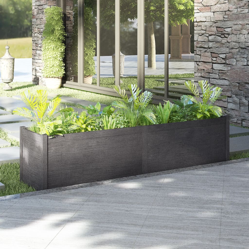 vidaXL plantekasse 200x50x50 cm massivt fyrretræ grå