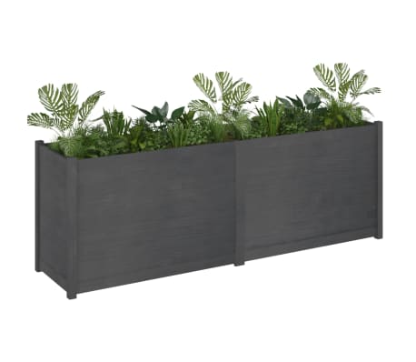 vidaXL Jardini&egrave;re d'ext&eacute;rieur Gris 200x50x70 cm Bois de pin massif