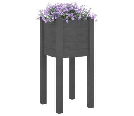 vidaXL Vrtna sadilica siva 31 x 31 x 70 cm od masivne borovine