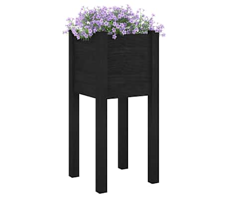 vidaXL Sodo loveliai, 2vnt., juodi, 31x31x70cm, pu&scaron;ies masyvas