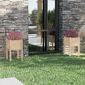 Vrtno cvetlično korito 2 kosa 40x40x70 cm trdna borovina