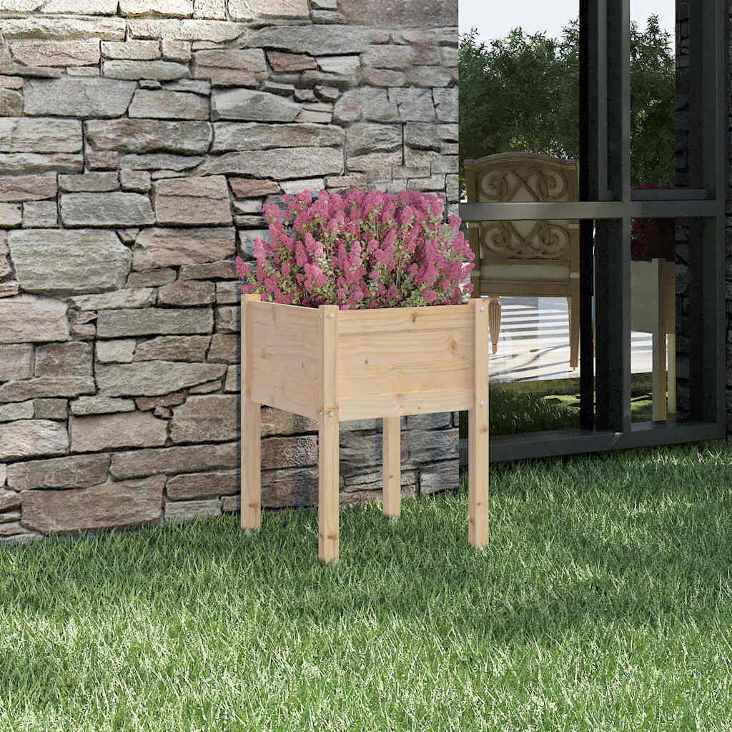 vidaXL Donica ogrodowa, 50x50x70 cm, lite drewno sosnowe