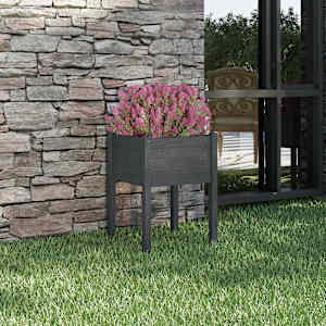 Vrtno cvetlično korito sivo 50x50x70 cm trdna borovina