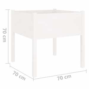 Zahradní truhlík bílý 70 x 70 x 70 cm masivní borové dřevo - obrázek 7