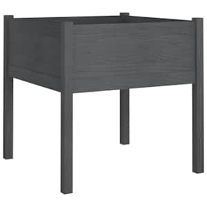 Zahradní truhlíky 2 ks šedé 70 x 70 x 70 cm masivní borovice - obrázek 4