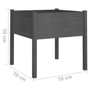 Zahradní truhlíky 2 ks šedé 70 x 70 x 70 cm masivní borovice - obrázek 8