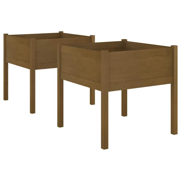 vidaXL aia taimekast, 2 tk, meepruun 70x70x70 cm, toekas m&auml;nnipuit