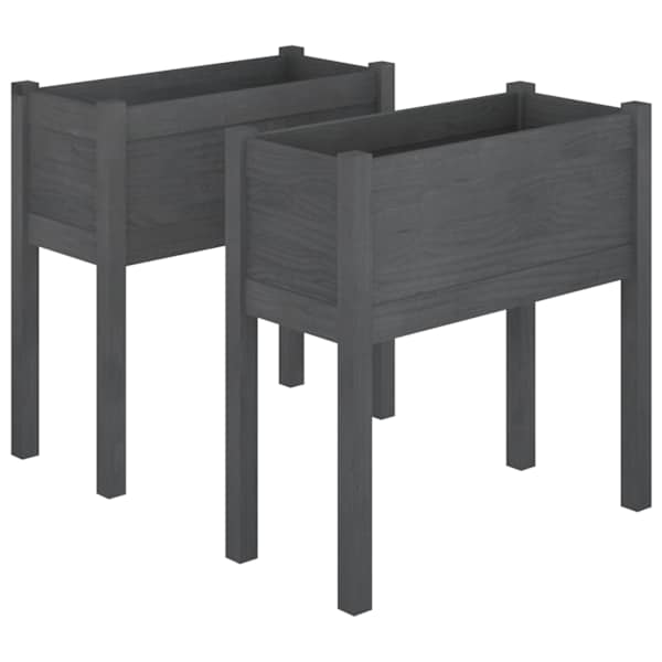 vidaXL aia taimekast, 2 tk, hall 70x31x70 cm, toekas m&auml;nnipuit
